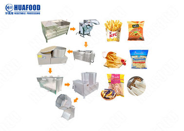 Patates Kızartması Otomatik Patates Cipsi Yapma Makinesi Büyük Kapasiteli 2000kg / H