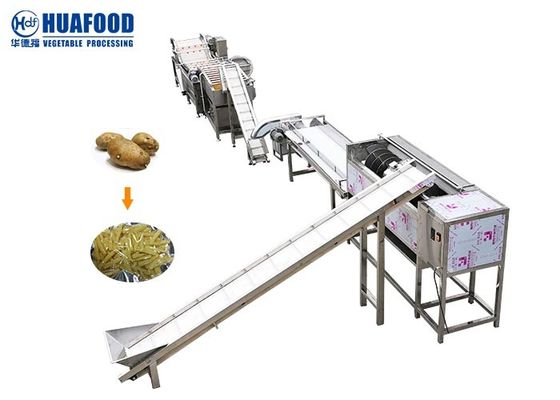 Endüstriyel OEM Otomatik 2000kg / h Patates Yıkama ve Soyma Makinesi Fırça Tipi