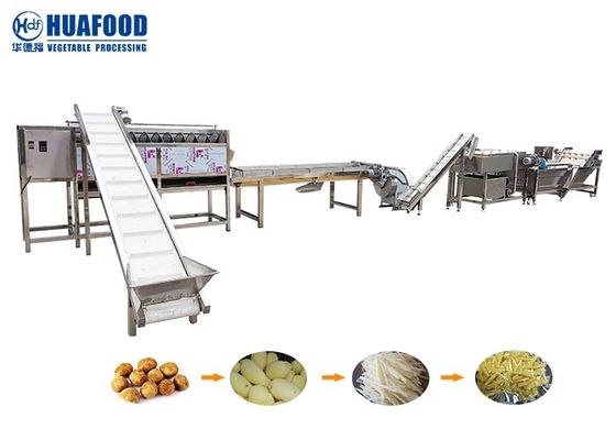 Endüstriyel 500kg / H Patates Kızartması Patates Yıkama Hattı Patates Şeridi İşleme Hattı
